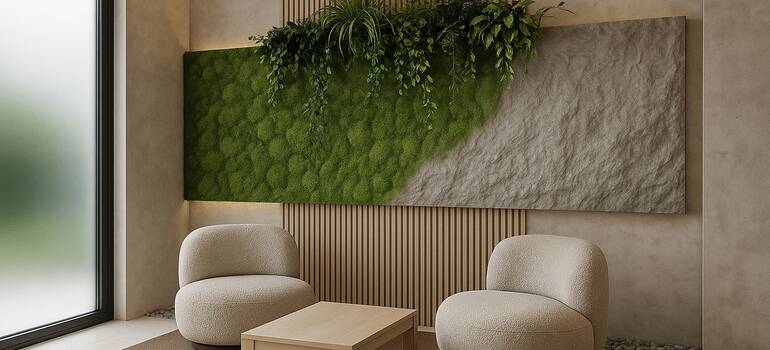 EcoVitality Design™ - skalný 3D dizajn kombinovaný s machom a rastlinami