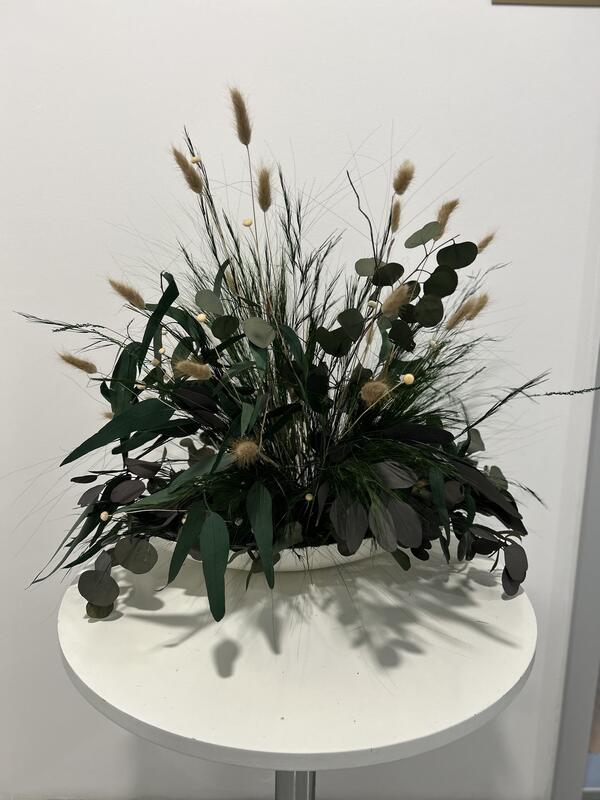 Dekorácia na stôl Eukalyptus BIELA