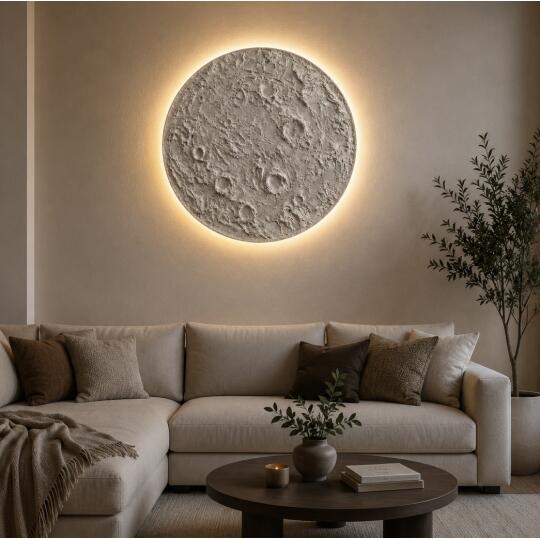 Perida 3D Japandi Moon Ambiente kráter  P100